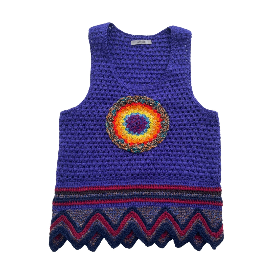 Saint Laurent Rive Gauche 1970s Crochet Knit Tank